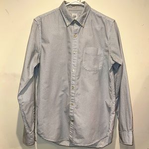 Men’s Gap Cotton Slim-Fit Non-Stretch Button Down Polk Dot Shirt Small